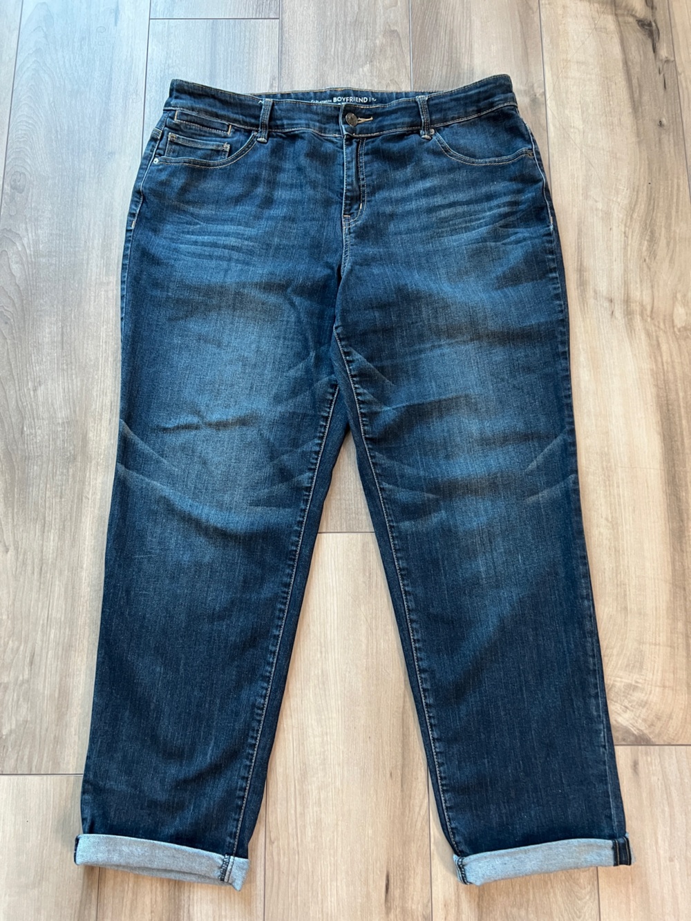 Chico’s Dark Blue Boyfriend Jeans Sz 2.5 Ankle US 14